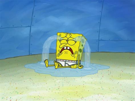 spongebob crying|spongebob a day without tears.